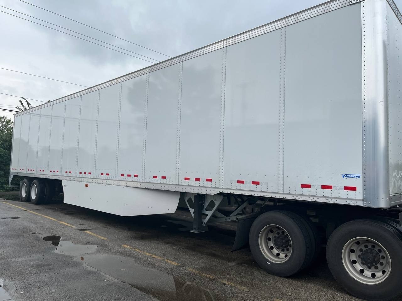 A 53-foot Vanguard dry van trailer in the yard.
